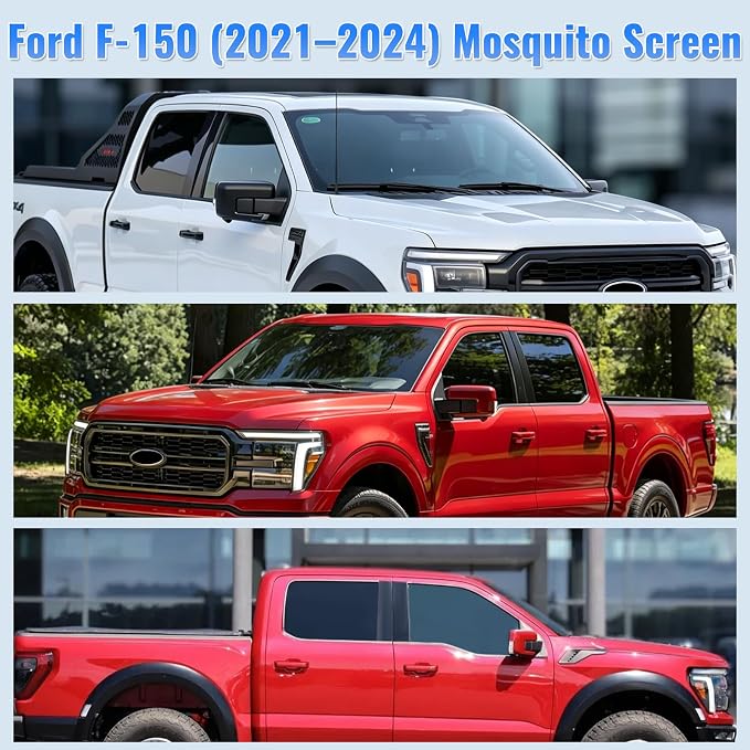 Side Window Screen Sun Shades Compatible with Ford F-150 2021-2024 | 2-in-1 Car Window Screen & Sun Shades Cover, Breathable Mesh Shade Heat & Privacy Protector for Camping, Sleeping & Rest - Image 3