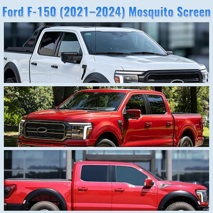 Side Window Screen Sun Shades Compatible with Ford F-150 2021-2024 | 2-in-1 Car Window Screen & Sun Shades Cover, Breathable Mesh Shade Heat & Privacy Protector for Camping, Sleeping & Rest - Image 3