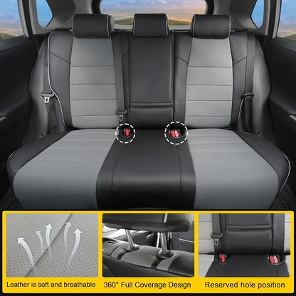 Lolcar Rav4 Seat Covers Custom Fit for Toyota Rav4 2021-2024 Prime SE,XSE & 2019-2025 Hybrid/PHEV SE,XSE, Leather Truck Seat Cover Full Set for SUV,Faux Leather(Black/Gray) - Image 5