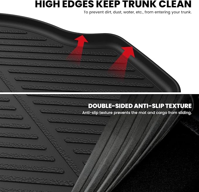 LASFIT Trunk Mat for Honda Accord 2017 2016 2015 2014 2013 (Only Sedan) | All Weather Custom Fit Anti-Slip Pet Friendly Easy Clean TPE Trunk Liner Cargo Mat, Black (NOT Coupe & Hybrid) - Image 6