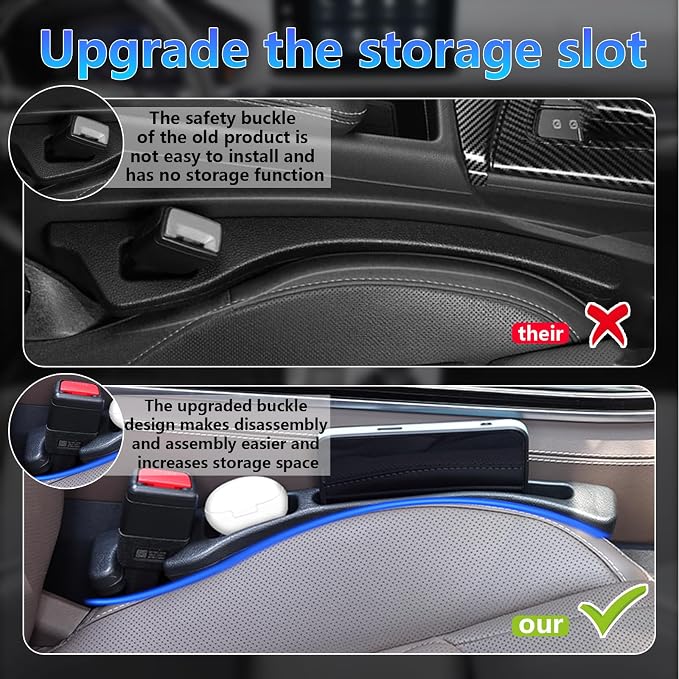 【Compatible with BMW 430i 3 5 Series】 Car Seat Gap Filler | No Drop Seat Guard Compatible with BMW 430i 3 5 Series Accessories Drop Seat Guards for Cars(2Pcs) Car Escape Tool(2Pcs) - Image 3