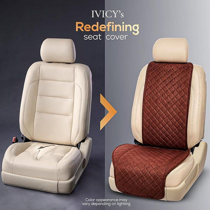 IVICY Faux Suede Front Car Seat Cover, Seat Protector, 1 Unit, Brown | Non-Slip Bucket Sear Cover for Most Cars, SUVs, Vans & Trucks – Machine Washable, Side-Airbag Friendly - Image 6
