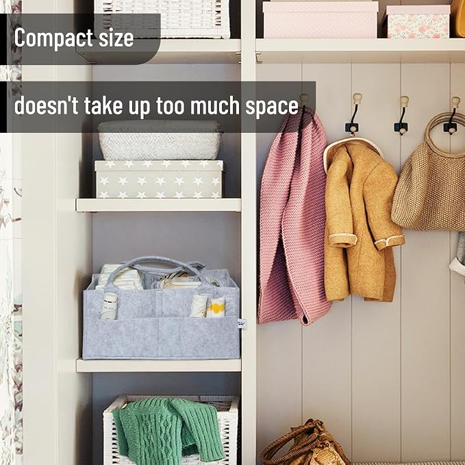 Mr. Pen- Baby Diaper Caddy Organizer, Gray, Large | Nursery Storage Bin and Car Organizer for Diapers and Baby Wipes - Image 5