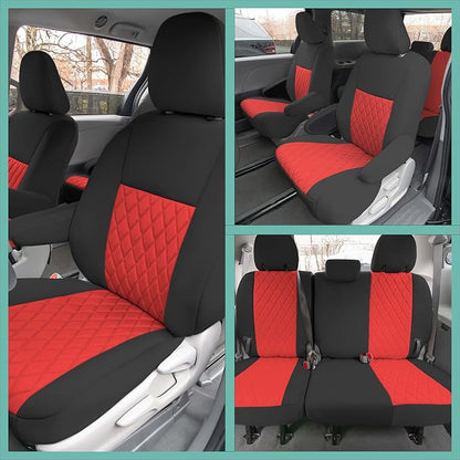 FH Group Custom Fit Car Seat Covers Specifically Made for 2011-2020 Toyota Sienna 7-8 Seater with Ultraflex Neoprene Water Resistant Automotive Seat Covers - Front Set Red - Image 10