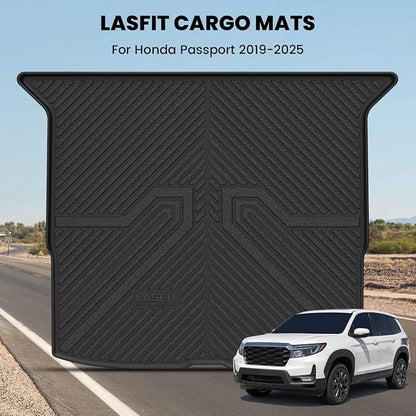 LASFIT Cargo Mat for Honda Passport 2019-2025 | All Weather Custom Fit Anti-Slip Pet Friendly Easy Clean TPE Trunk Mat Trunk Tray Cargo Tray, Black - Image 3