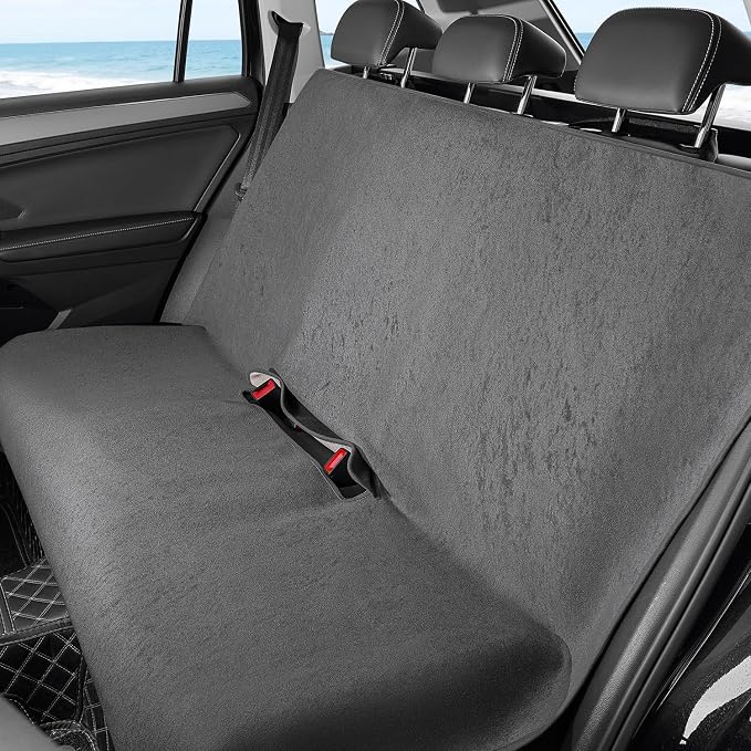 Waterproof Car Seat Cover Full Sets Interior Sets Universal Fits Car Sweat Towel for Trucks SUV Van Car Seat Protector Grey Protector Cloth Seats Pack of 3 - Image 2