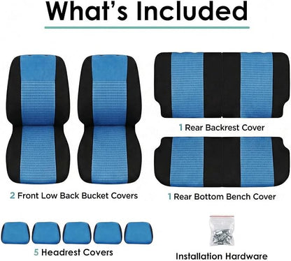 FH Group Car Seat Covers Trendy Elegance Blue Full Set Automotive Seat Covers, Airbag and Split Rear Combo Non-Slip Dash Grip Pad Universal Fit Interior Accessories Cars Trucks SUV Car Accessories - Image 7
