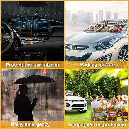 CHILL·TEK Print Raccoon Windshield Sun Shade Funny Raccoon Sun Shade for Car Front Window Block UV Rays Foldable Umbrella Windshield Sun Visor Protector Keep Vehicle Cool for Most Vehicles - Image 6