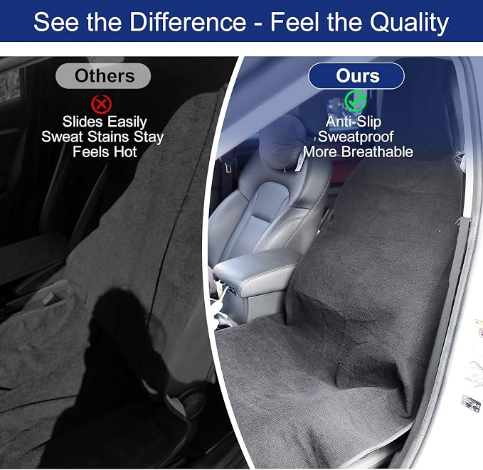 Waterproof Sweating Car Towel Seat Cover for Gym Workout, Running | Swimming, Beach and Hiking, Universal Fit Non-Slip Towel Bucket Seat Protector for Cars SUV Trucks (2 Pack) - Image 6