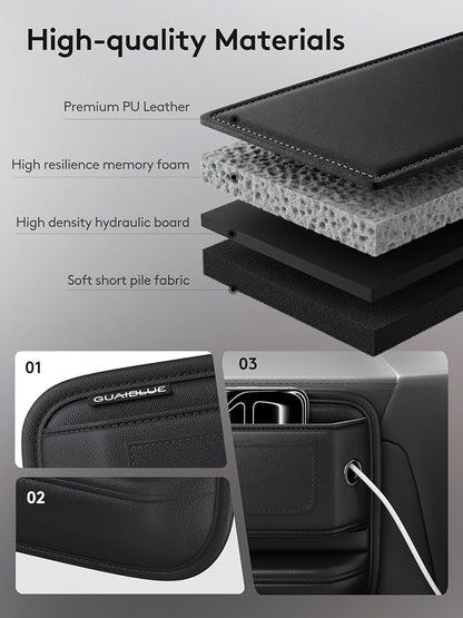 2 Pack Car Seat Gap Filler Organizer with Sun Visor Organizer | PU Leather Seat Gap Filler for Phone, Keys, Cards & Sunglasses, Front Seat Storage Side Pocket for Cars SUVs Trucks - Image 6