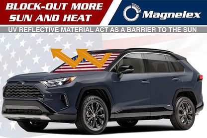 Magnelex American Flag Windshield Sun Shade, High-Resolution Car Sun Shield with Mirror Cut-Out for Automotive Interior Sun Protection Heat Reduction, Folding Car Sunshade - Small - Image 7