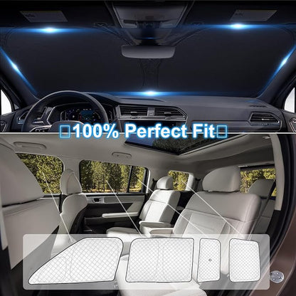 KMF 10pcs Thicken Sun Shades for Hyundai Santa Fe 2024-2025 2026 Accessories,Full Car Windshield Sunshade Window Covers for Side Rear,UV Block and Blackout Privacy for Camping - Image 5