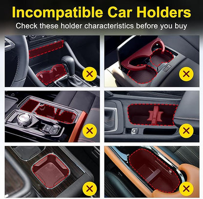 Cup Holder Expander (Adjustable Holder & Base, Auto-Fit Hold, One Button Open), Car Cup Holder Expander for Yeti, Hydro Flask, Nalgene, Owala, Bottles in 2.6"- 4.8" (Black,1 Pack) - Image 2