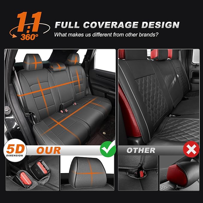 Custom Fit Seat Covers for Honda CRV 2023 2024 2025 2026 | Front&RearFull Set Car Seat Cover Faux Leather Gray - Image 6