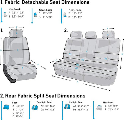 FH Group Premium Modernistic Flat Cloth Car Seat Covers – Universal Fit, Washable Seat Covers for SUV Sedan Van, Green, Full Set - Image 4