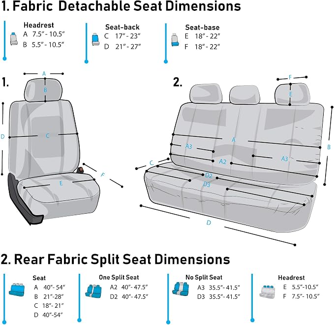 FH Group Premium Modernistic Flat Cloth Car Seat Covers – Universal Fit, Washable Seat Covers for SUV Sedan Van, Red, Full Set - Image 5