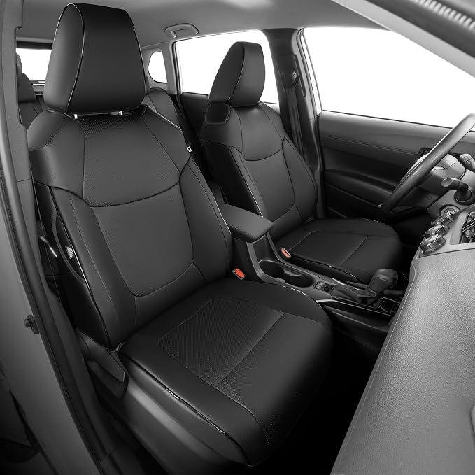 TTX LIGHTING Seat Covers for Toyota Corolla Cross 2023-2026 Hybrid Only | Custom Fit Cross SE XES Seat Covers Full Set, waterproof Faux Leather, airbag compatible, breathable comfort, Black+Grey by TTXLIGHTING%C2%AE