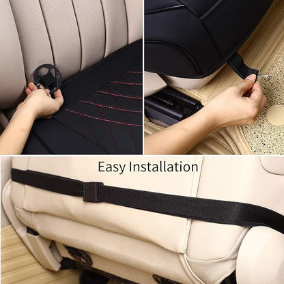 kingphenix Car Seat Cover, PU Leather Front Bottom Seat Protector | Front Bottom Seat Protector, Non-Slip Backing, Edge Coverage and Easy Installation for Sedan, SUV, Truck & Van, Black&Red - Image 5