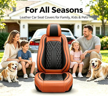 for GMC Yukon 2007-2026 Car Seat Covers, Full Set, Brown | Luxury Full Coverage Leather Seat Protectors, Waterproof Breathable, Non-Slip, Easy to Install, Airbag Compatible, All-Season - Image 9