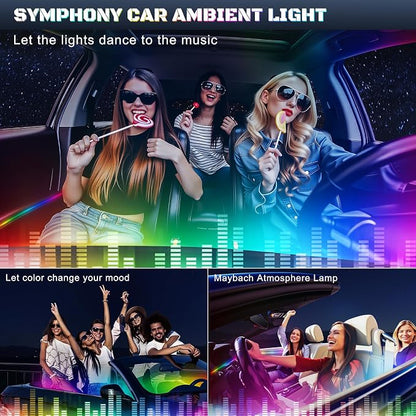 Dreamcolor Acrylic Interior Car LED Strip Light with USB/Type C/4-Port USB Cigarette Lighter,RGB 10 in 1 with 175 inches 650 LEDs Ambient Lighting Kits, Sound Active Function Neon Led Strips for Car - Image 8