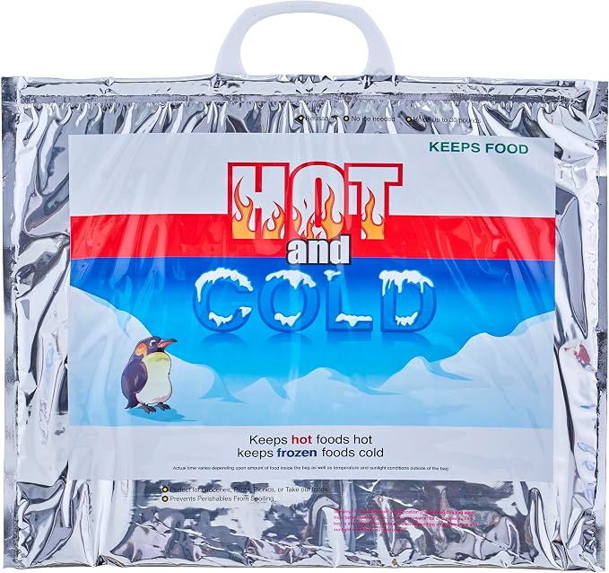 Superio Hot and Cold Insulated Bags for Food Delivery, Grocery Shopping Bags, Food Storage for Hot and Frozen Food for Travel, Disposable Cooler Bag, Reinforced Thermal Lunch Bag (3, 15.5"x13") - Image 9