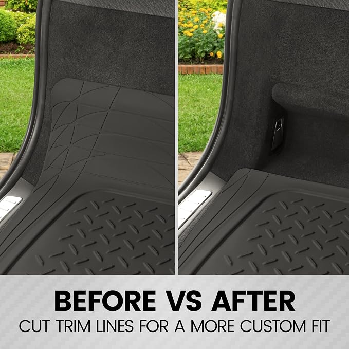 Heavy Duty Cargo Liner Floor Mat-All Weather Trunk Protection, Trimmable to Fit & Durable HD Rubber Protection for Car SUV Sedan Auto - Image 5