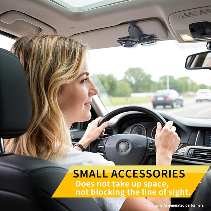 Yuoyar Magnetic Leather Sunglasses Holder for Car, 2 Packs (Black) | Magnetic Car Visor Accessories - Image 5
