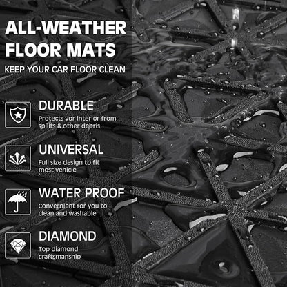 CAR PASS Dazzle Colour Change Car Mats Diamond Floor Mats Full Set Anti-Slip 3D Rhombus Waterproof Universal Trim Fit Liner Glitter Crystal Sparkly Shining Rhinestone Girl Women SUV Sedan Van Colorful - Image 8