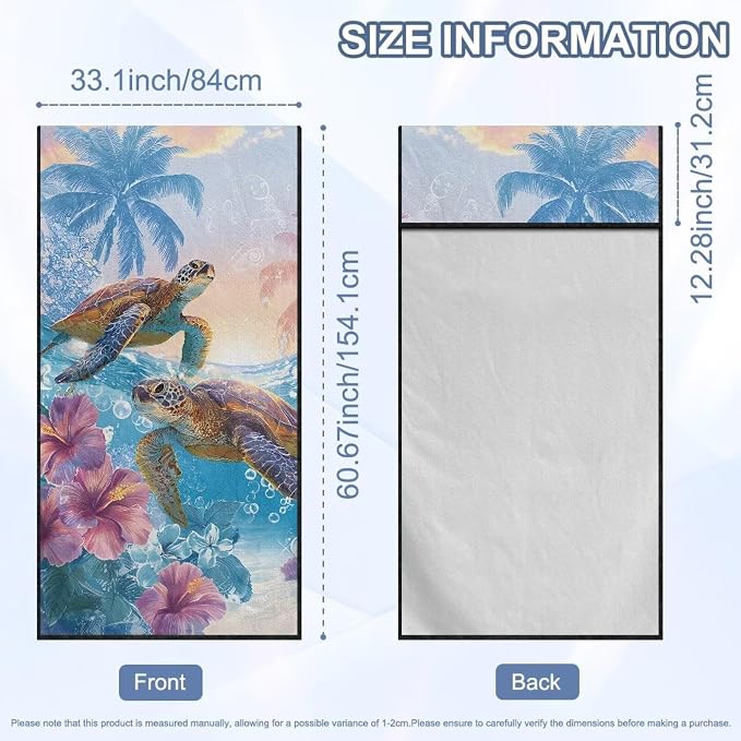 SEANATIVE Sports Towel Seat Covers for Cars - Quick-Dry Sweat Towels for Gym, Hiking & Beach with Anti-Scratch Design (Machine Washable, Universal Fit), Hawaii Sea Turtle Pattern - Image 7