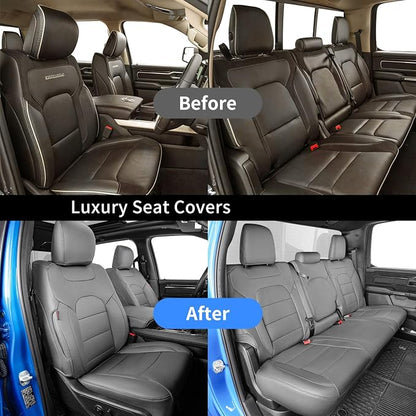 Custom Seat Covers for 2026 Subaru Forester,Rear w/Armrest,Faux Leather | Full Set Suv Seat Cushion,Easy Installation,Factory Look,Waterproof Car Seat Protector (Grey) - Image 4