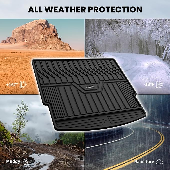 LASFIT Cargo Mat for Rogue 2026 2025 2024 2023 2022 2021 | All Weather TPE Custom Fit Cargo Trunk Mat Accessories, Black - Image 6