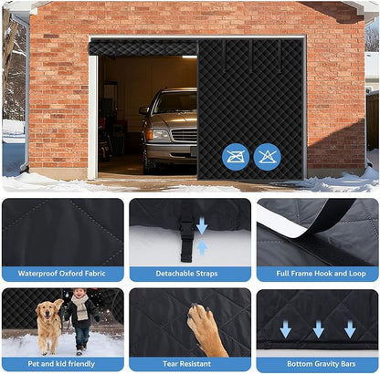 Garage Door Screen for Winter,Thermal Garage Door Insulation Kit, Magnetic Thermal Insulated Garage Cover Curtain, Garage Privacy Screen Blackout, Weatherproof Soundproof(10 x 8Ft) - Image 6