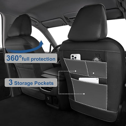 Custom for Ford Fusion Seat Covers SE/Titanium/S/SEL/Sport/Platinum 2013 2014 2015 2016 2017 2018 2019 2020 Car Seat Covers Full Set Faux Leather Car Seat Cushion Protector (Black, 5 Seats) - Image 3