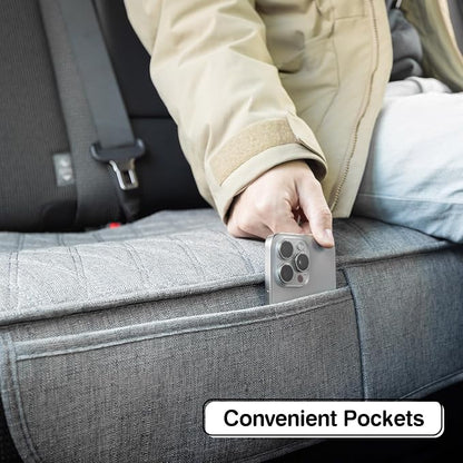 Leader Accessories Faux Linen Rear Bench Seat Cover, Size M, Grey | Breathable Back Seat Protector With Non-Slip Bottom, Diamond Stitched Bench Seat Cushion for Vehicles Cars Van SUV Truck - Image 4