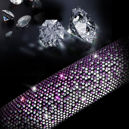 CAR PASS Bling Diamond Leather Steering Wheel Cover, Bling Sparkly Crystal Glitter Rhinestones Universal Fit 14" 1/2-15" Car Wheel Protector for Women Girl Fit Suvs,Vans,Sedans,Trucks, Purple Silver - Image 4