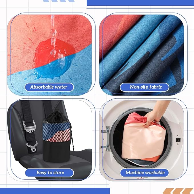 Hahafelt 1 Pack Car Seat Towel Cover with Storage Bag, Sunset Style | 63 x 32 in Car Towel Seat Cover Non Slip Waterproof, Gym Workout Swimming Running, Machine Washable Sweat Absorbent Protector - Image 7