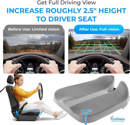 anzhixiu Elevated Car Seat Cushion for Improved View- Reduces Lower Back Pressure- Gray - Image 3