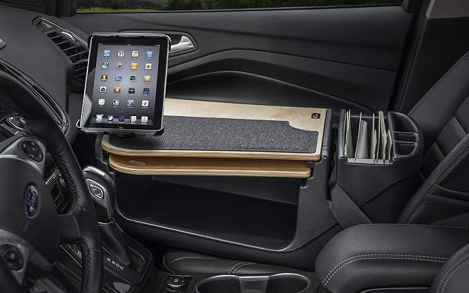 AutoExec GripMaster Car Desk for Your Vehicle Workstation and Mobile Office, Natural with 400 watt Power Inverter and Tablet Mount | Vehicle Workstation and Mobile Office, 400 Watt Power Inverter, Tablet Mount - Image 2