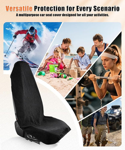 Universal Car Seat Covers Towel Front Seats, Waterproof Non-Slip Protector for Gym Workout, Running and Swimming, Car Accessories Interior for Women and Man Cars, Trucks, SUVs, Jeep(1PCS) - Image 5