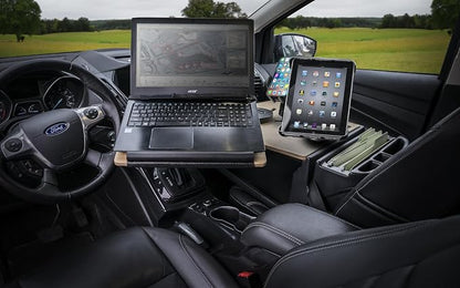 AutoExec Reach Desk Front Seat Car Desk and Portable Workstation with Phone Mount, Tablet Mount and Phone Vent Clip, Natural - Image 7