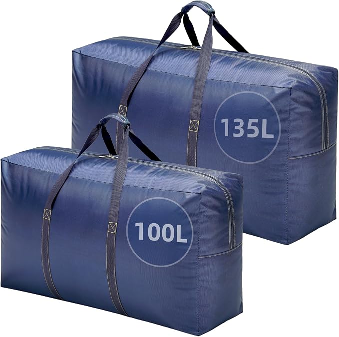 Extra Large travel duffel bag with Strong Handles, Waterproof duffel bag, Durable Zippers, Extra Large Storage Totes for Space Saving and Moving Supplies by Unknown