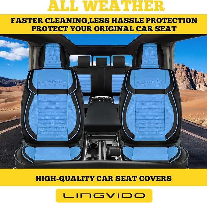 Car Seat Covers Full Set, Faux Nappa Leather, for Sedans and SUVs | Full Set, Waterproof, Airbag Compatible - Image 3