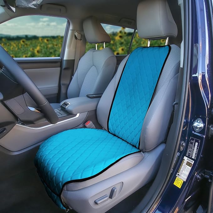 FH Group Car Seat Cushion – Neosupreme Single Front Seat Cover with Front Pockets, Airbag Compatible, Universal Fit Car Seat Cushion for Driver or Passenger Seat, SUV, Truck, Sedan & Van – Aqua - Image 8