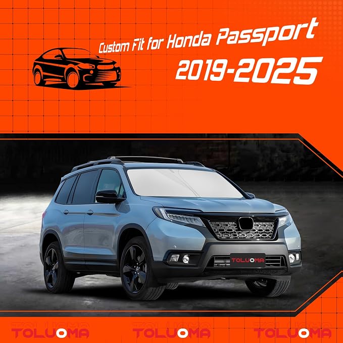 Custom Fit Windshield Sun Shade for Honda Passport 2019-2025 - Full Coverage, 210T Reflective Fabric, Double-Layer Design - Blocks 99% UV Rays, Keeps Car Cool, Easy to Install and Store - Image 7