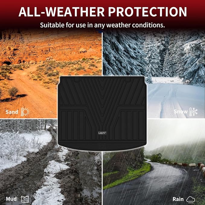 LASFIT Cargo Liner for Honda CR-V 2023-2026 (Gasoline & Hybrid & e:FCEV) | All Weather Custom Fit Anti-Slip Pet Friendly Easy Clean TPE Trunk Mat (Upper Position), Cargo Only Black - Image 6