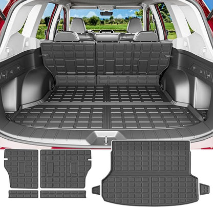 powoq Cargo Mat & Backrest Mats Compatible with 2019-2024 Subaru Forester | Cargo Liner TPE All Weather Replacement for 2019-2021 2022 2023 2024 Subaru Forester Accessories (Trunk Mat+Backrest Mats) by powoq