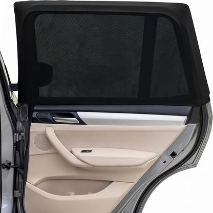 PEYOU Car Window Shades for Baby 2 Pack, Stretchable & Breathable Spandex Rear Side Car Sun Shade for Camping, Blocks Uv Rays & Sun Glare for Kids/Adults/Pets - 44.9"X19.7" Fits 99% Cars by PEYOU