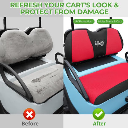 10L0L Golf Cart Seat Covers for Yamaha EZGO Club Car Seat Towel Cushion | Breathable Mesh All-Season Front/Rear Seat Blanket, UV Resistant, Cool Comfort, Machine Washable, Easy On, Great Golf Gift - Image 3