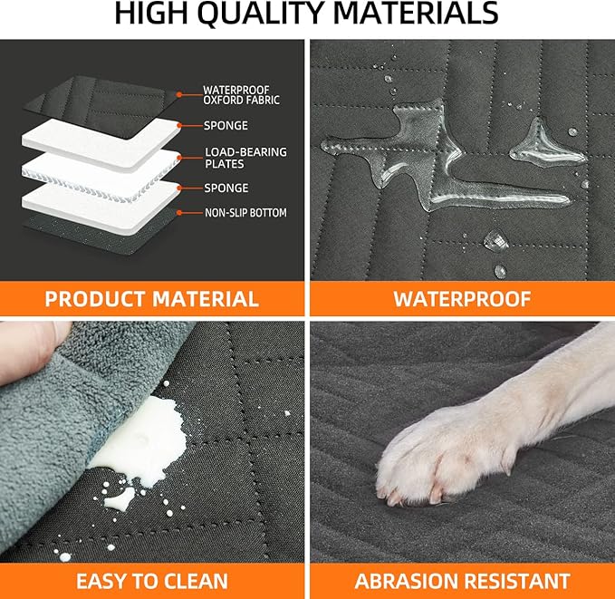 Hard Bottom Dog Car Seat Cover for Back Seat,Seat Extender for Dogs | Strong Support,More Rest Space,Waterproof, Scratch Resistant,Car Seat Protector,Dog Hammock for Car/SUV/Small Truck - Image 5