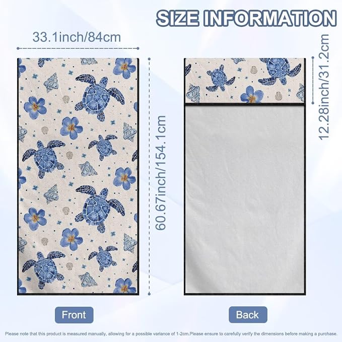 Sea Turtle Print Towel Seat Cover for Car Flower Print Automotive Seat Covers Multi-Purpose Absorbent Microfiber Towels with Storage Bag, 60 x 33 Inch, Machine Washable - Image 7
